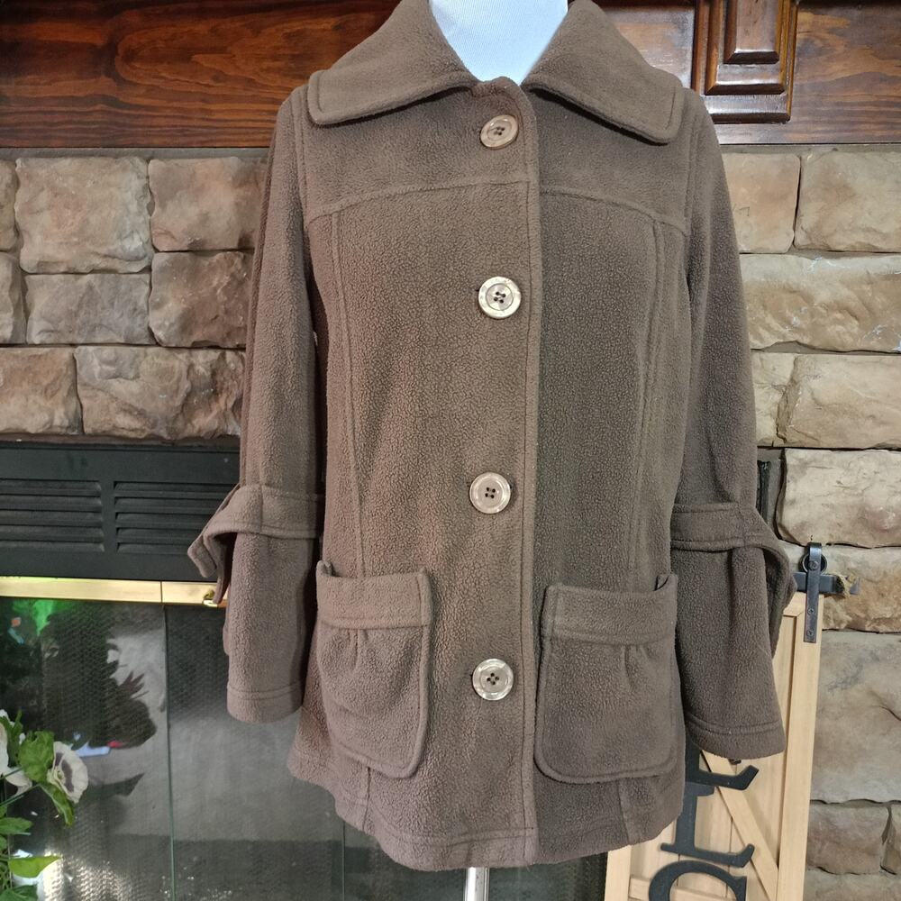 Three Hearts Women's Fleece Jacket Brown Size Small